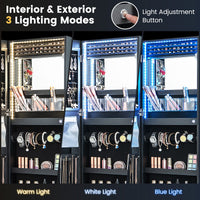 42.5-Inch LED Mirror Jewelry Cabinet