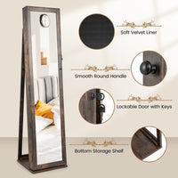 Full-Length Mirror with Lockable Jewelry Storage