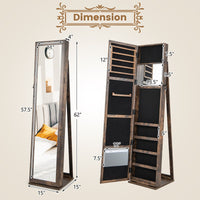 Full-Length Mirror with Lockable Jewelry Storage