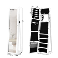 Full-Length Mirror with Lockable Jewelry Storage