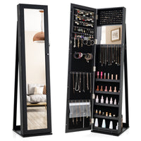 Full-Length Mirror with Lockable Jewelry Storage