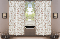 Hint of Mint Floral Sheer Curtains — Set of 2