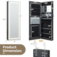 42.5-Inch LED Mirror Jewelry Cabinet