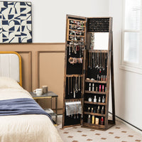 Full-Length Mirror with Lockable Jewelry Storage
