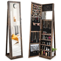 Full-Length Mirror with Lockable Jewelry Storage